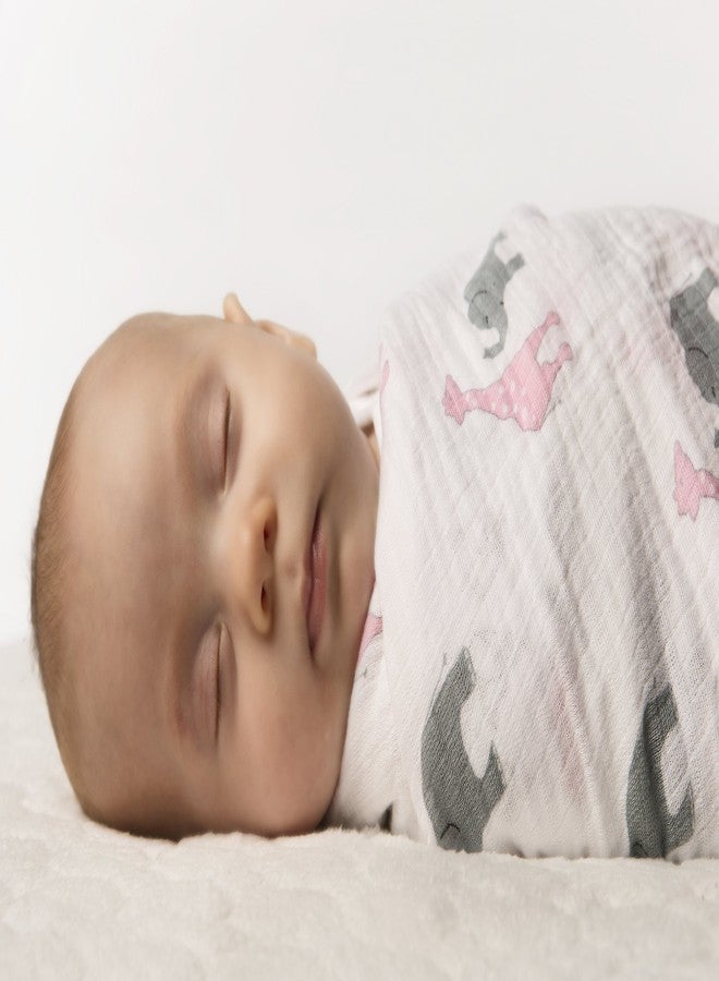 SwaddleDesigns Large Marquisette Receiving Swaddle Blankets for Baby Boys/Girls, Soft Premium Cotton Muslin, Boutique Quality, Best Shower Gift, SwaddleLite Pink Lush Safari, Parent Picks Award Winner , Pink, Gray, Sterling , 46x46 inches - Image 4